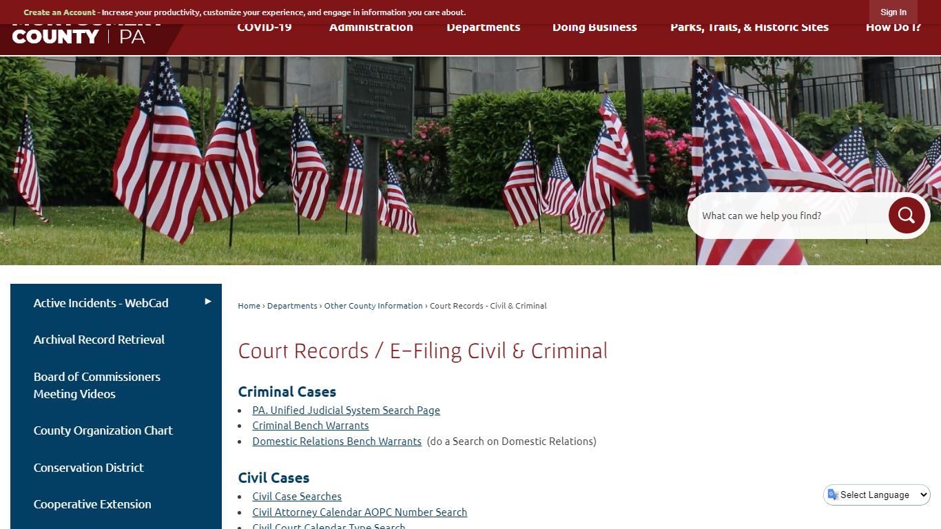 Court Records / E-Filing Civil & Criminal | Montgomery County, PA ...