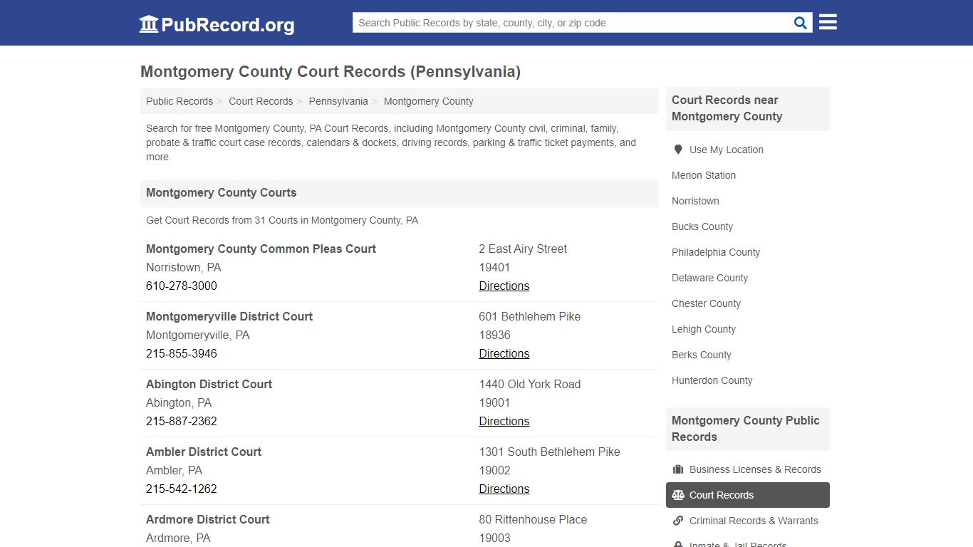 Montgomery County Court Records (Pennsylvania)